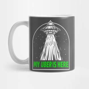 Funny UFO Abduction Aliens Flying Saucer Mug